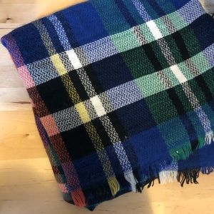 Plaid blanket scarf